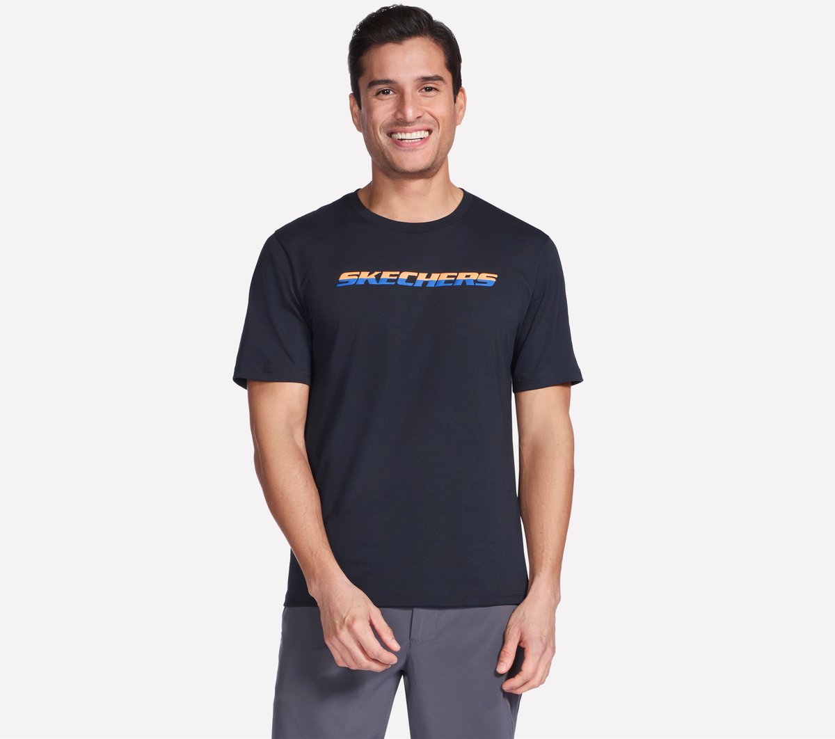 Skechers Heritage pantalones cortos Sleeve camiseta en Negro, talla 2XL