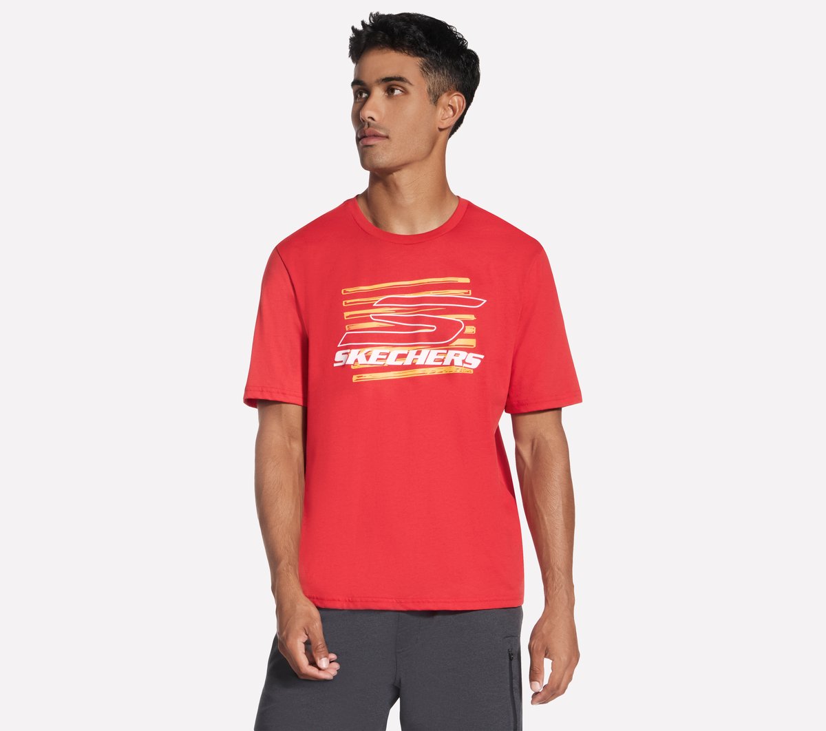 Skechers Split camiseta en Rojo/Marrón, talla Grande