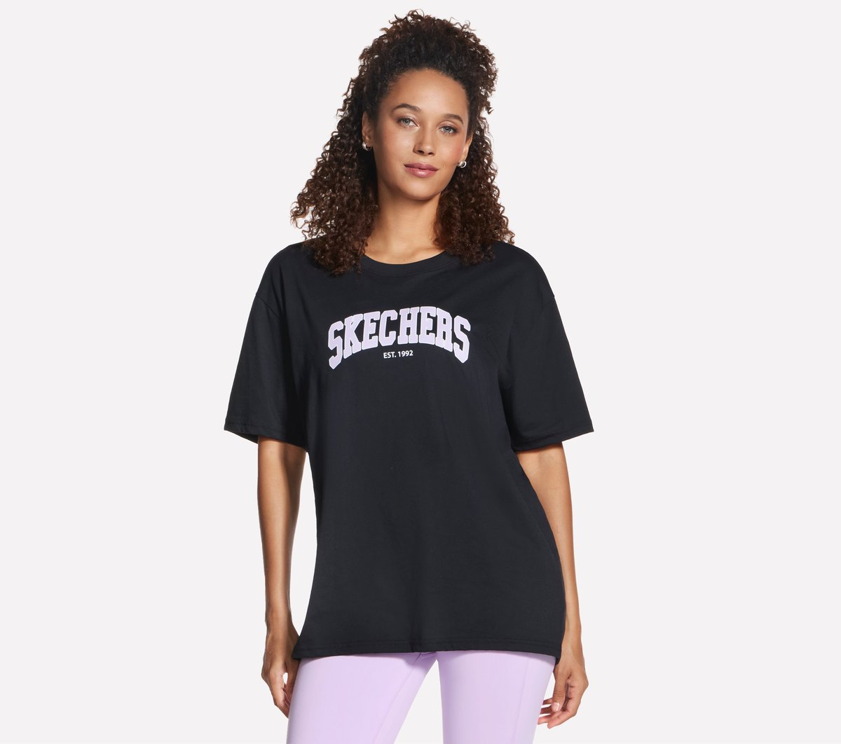 Skechers Destination pantalones cortos Sleeve camiseta en Negro, talla 2XL