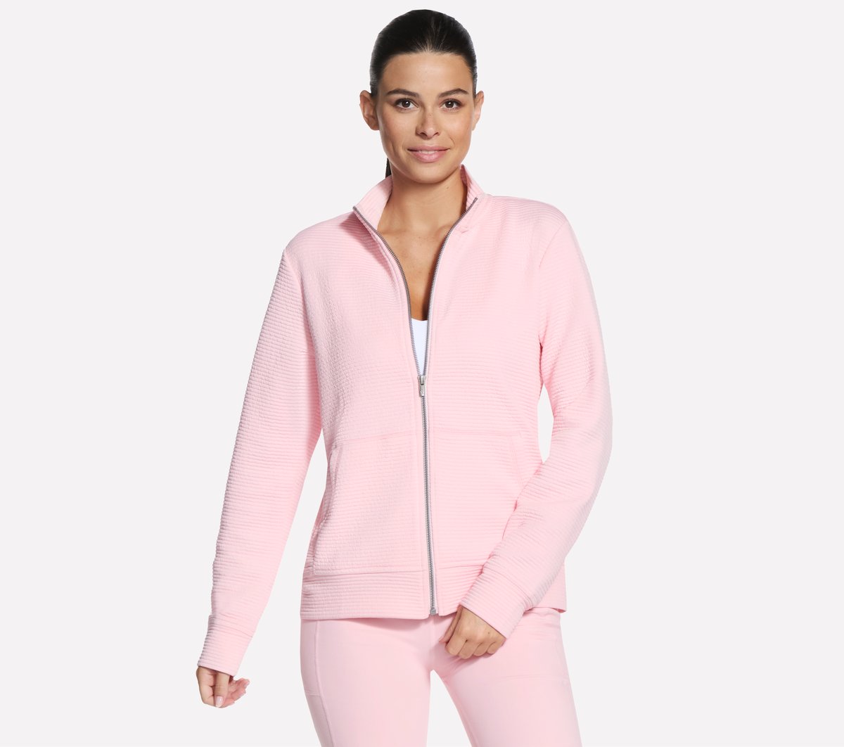 Skechers GO WALK Everywhere chaqueta en White/Pink, talla XL