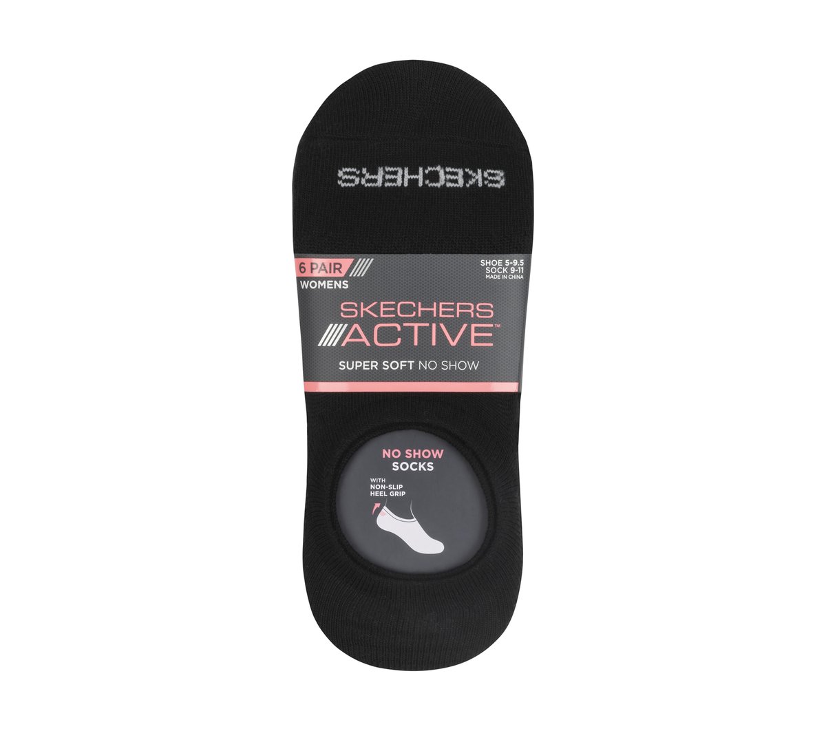 Super Soft No Show Liner Socks - 6 Pack — BLACK