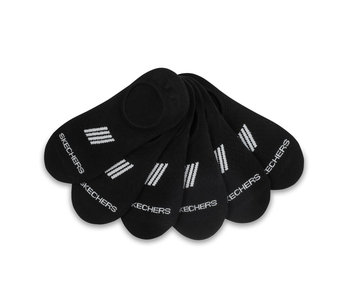 Super Soft No Show Liner Socks - 6 Pack — BLACK