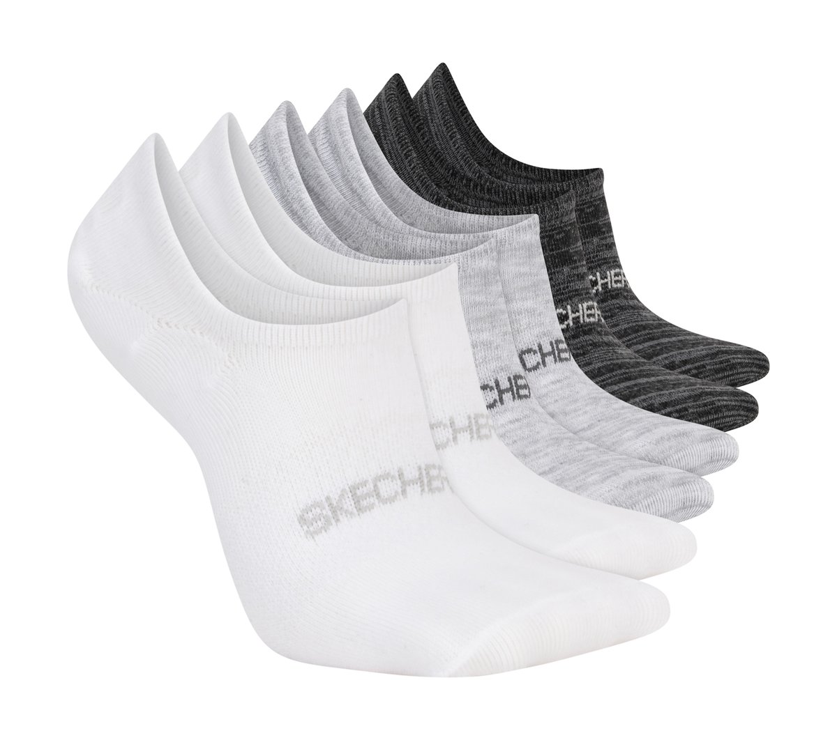 Skechers Super Soft No Show Liner medias o calcetines? - 6 Pack en Blanco/Negro, talla Media