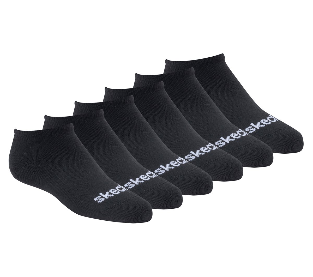 Skechers 6 Pack No Show Cotton medias o calcetines? en Negro, talla Pequeña