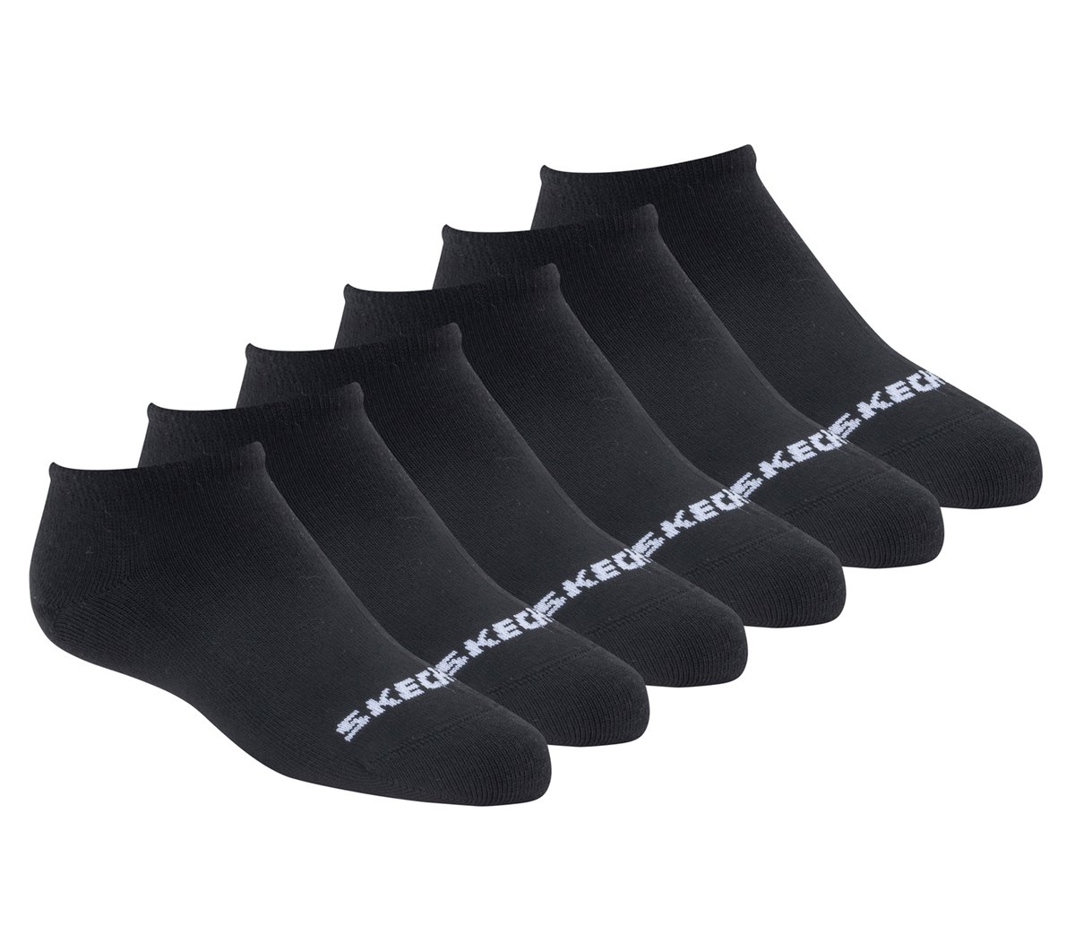 Skechers Cotton No-Show medias o calcetines? - 6 Pack en Negro, talla Pequeña