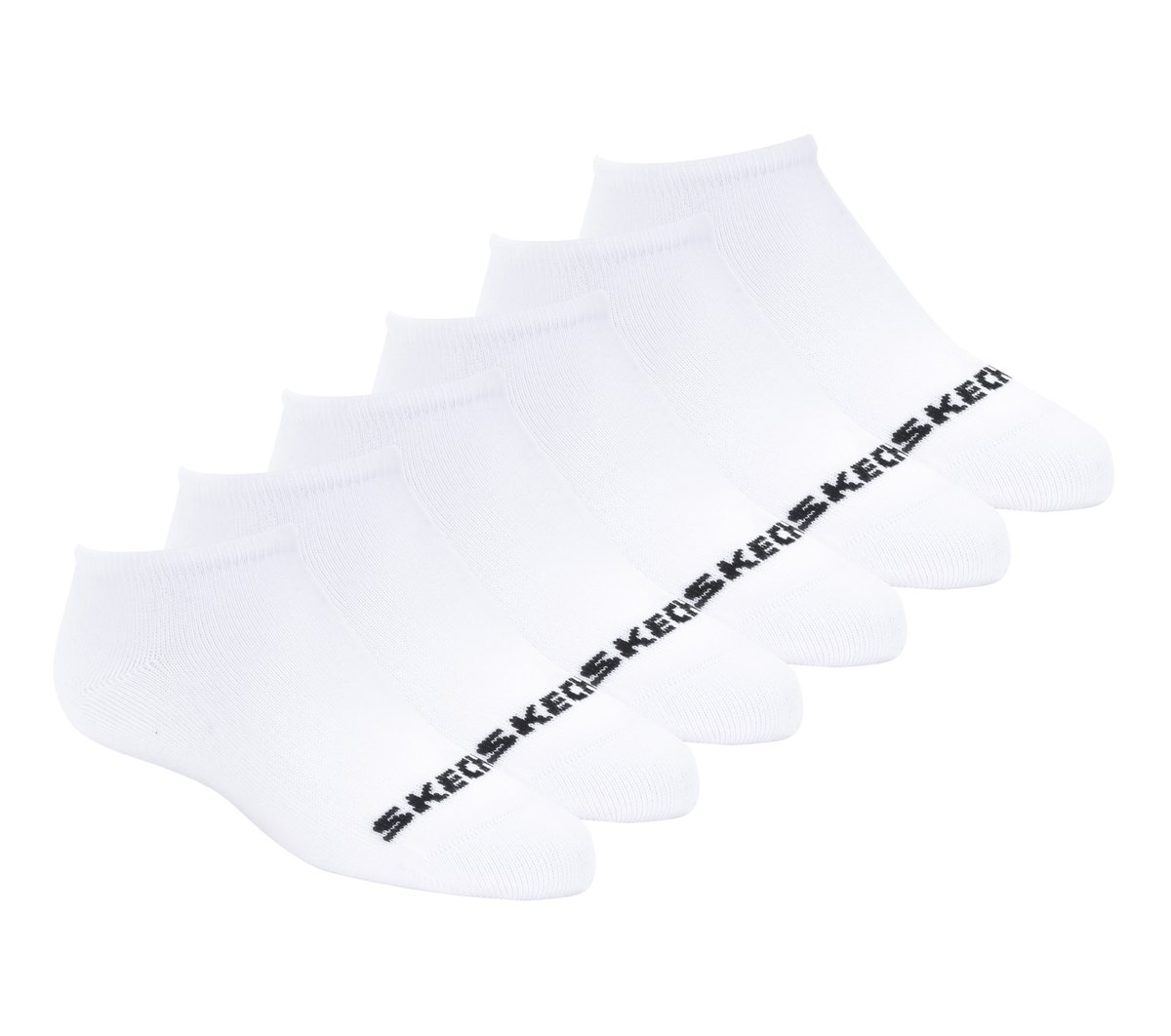 Skechers Cotton No-Show medias o calcetines? - 6 Pack en Blanca, talla Pequeña