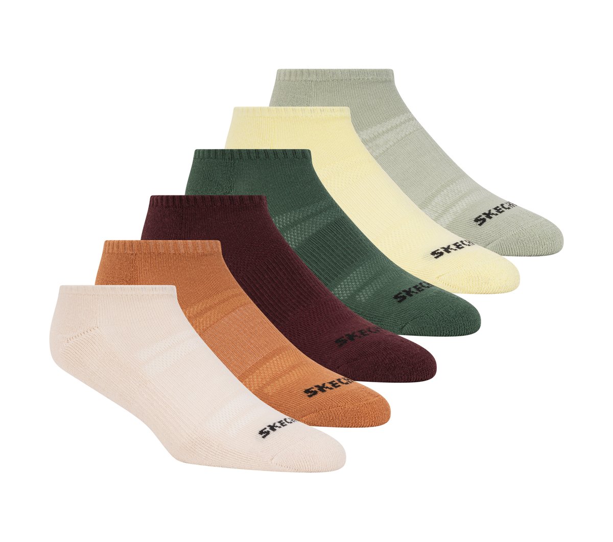 Skechers 6 Pack Core Low Cut Media medias o calcetines? en Natural/Marrón Bronceado, talla Media