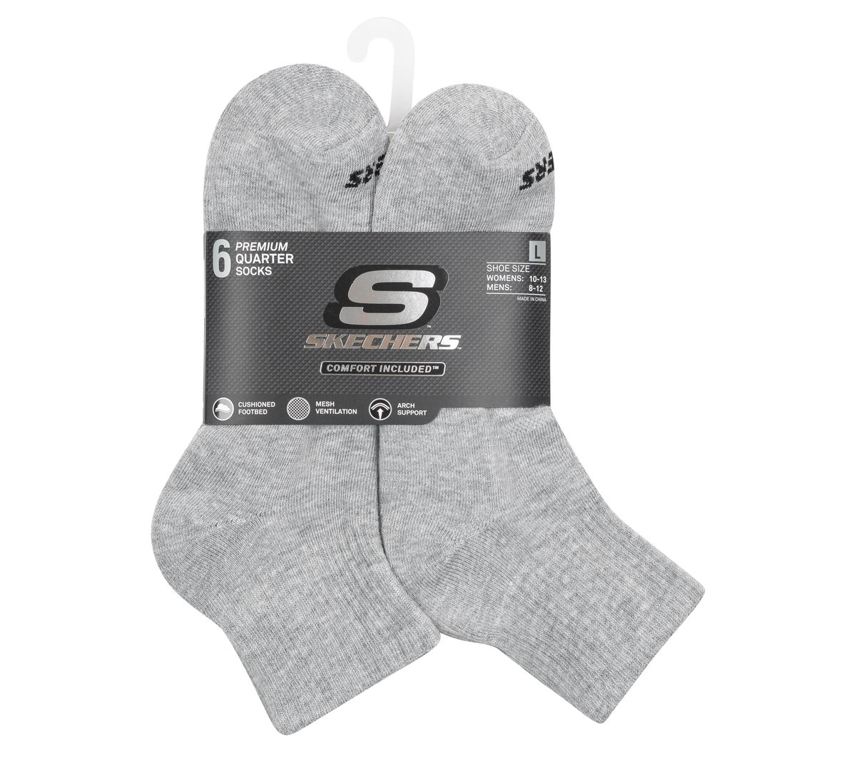 6 Pack Core Quarter Large Socks
