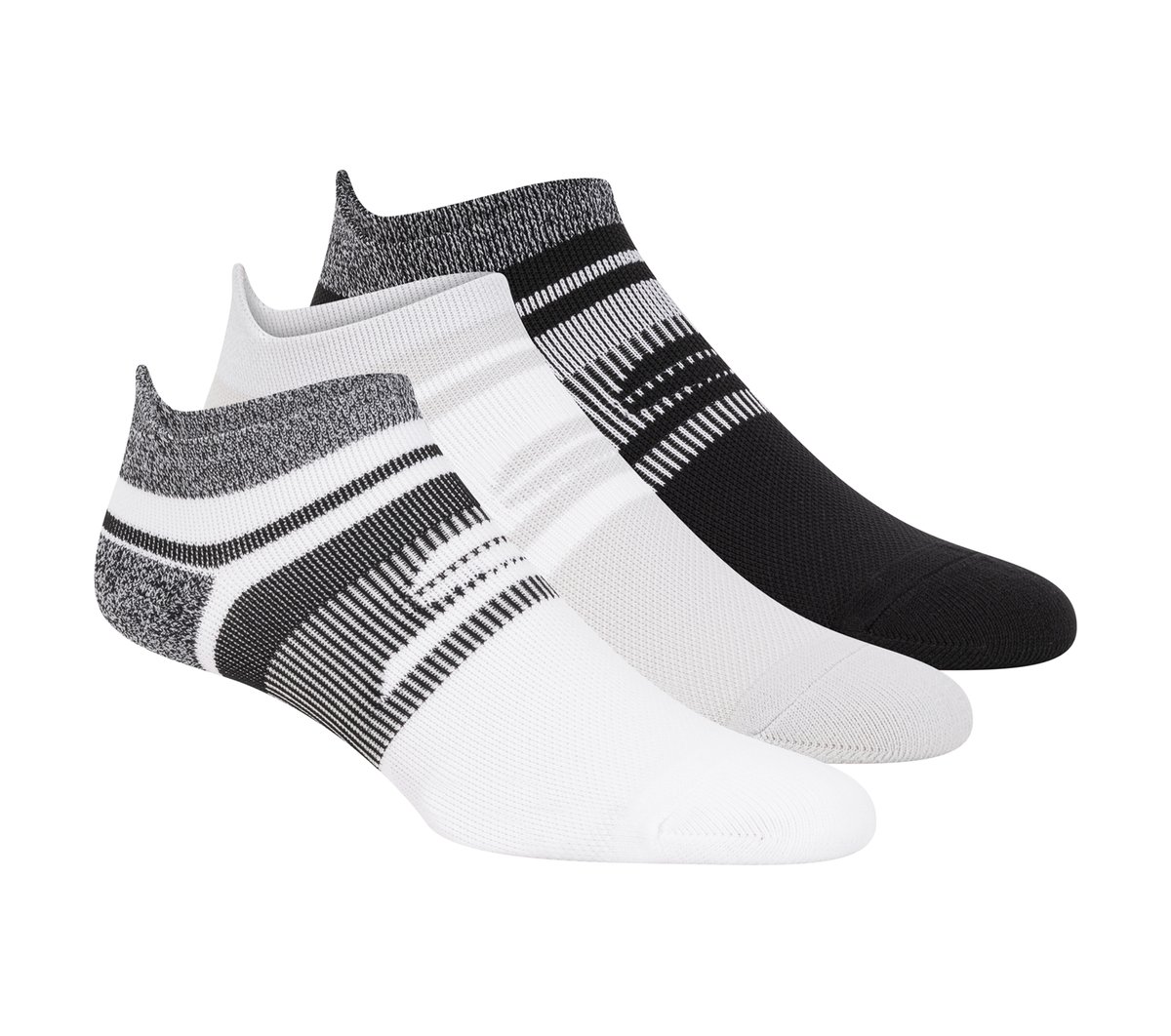 Skechers 3 Pack Women's Performance Low Cut Running Heel Tab Socks In Gray