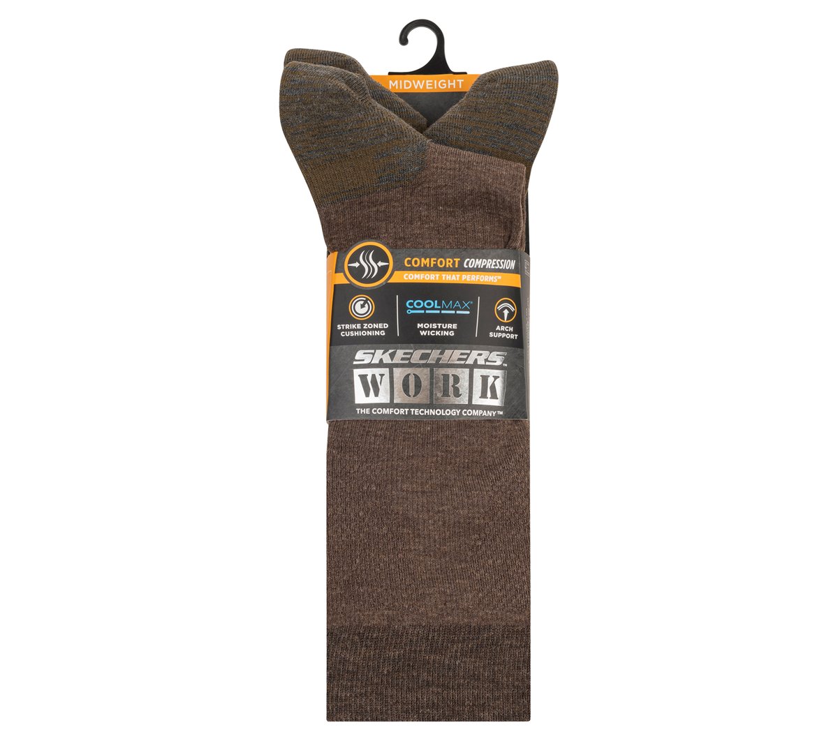 Work: 3 Pack Men's Over Calf Compression Socks — BROWN / MULTI