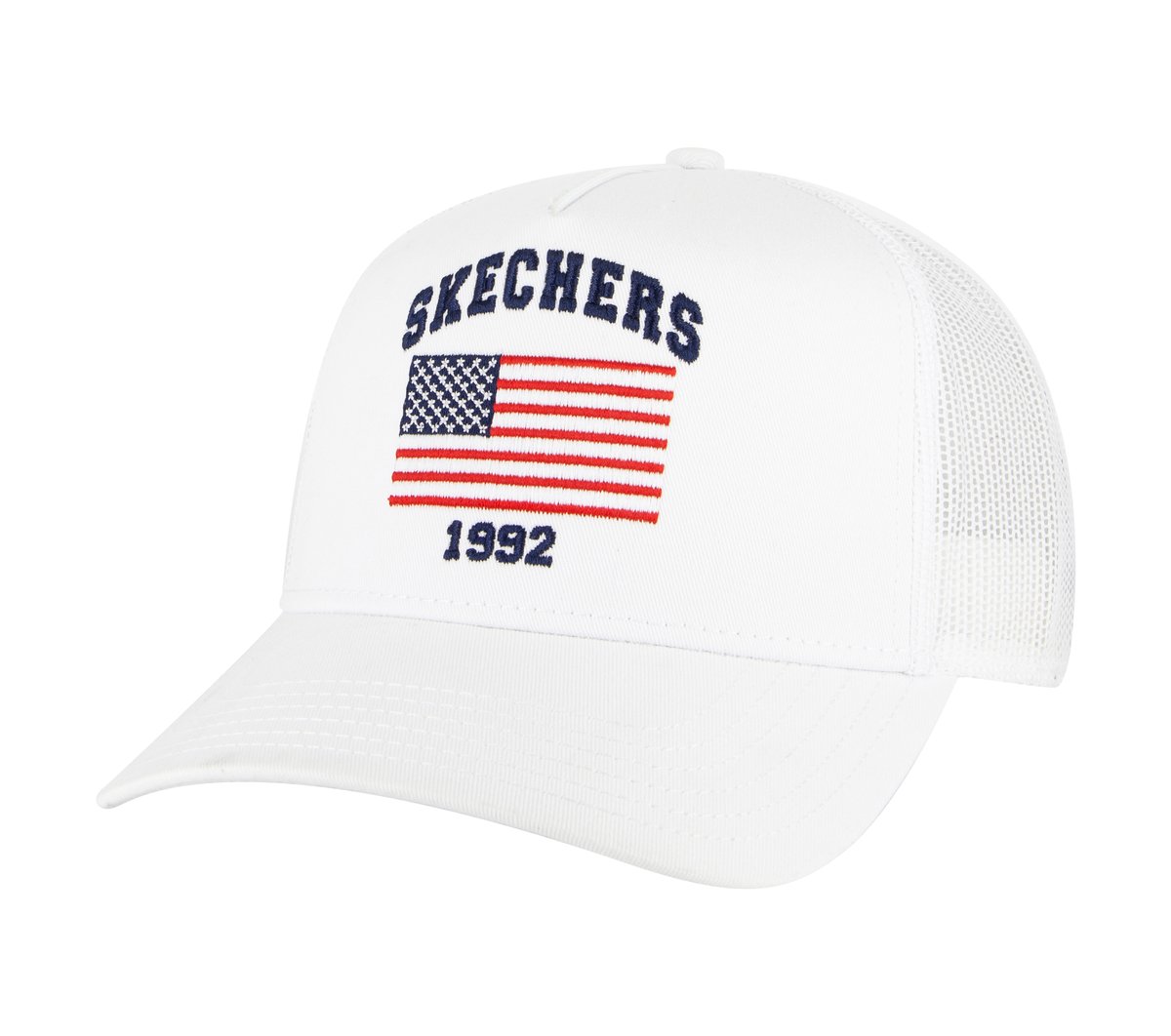USA Flag Hat — WHITE