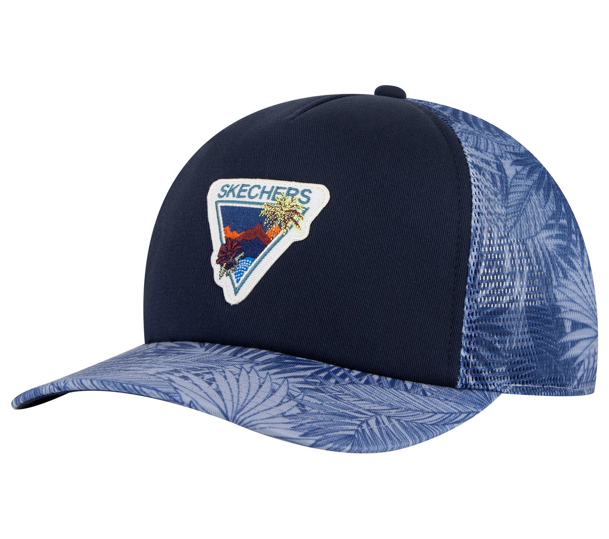 Skechers Palm Patch Trucker Hat en Azul/Gris