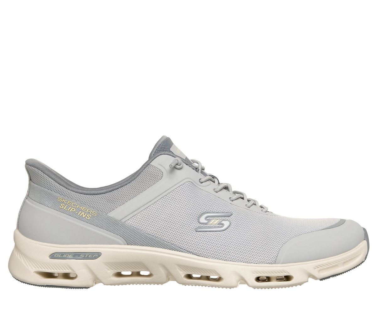 Skechers kobiety Slip-ins: Glide-Step Gratify - Everyday Bliss w Jasny Szary, Rozmiar 39, Vegan, Nadają się do prania w pralce Sneakersy