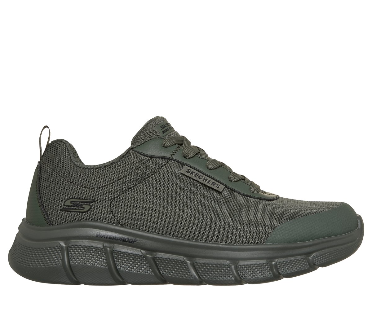 Skechers Heren Waterproof: BOBS Sport B Flex - Rainy Edge CM Olijf, Maat 39, Medium