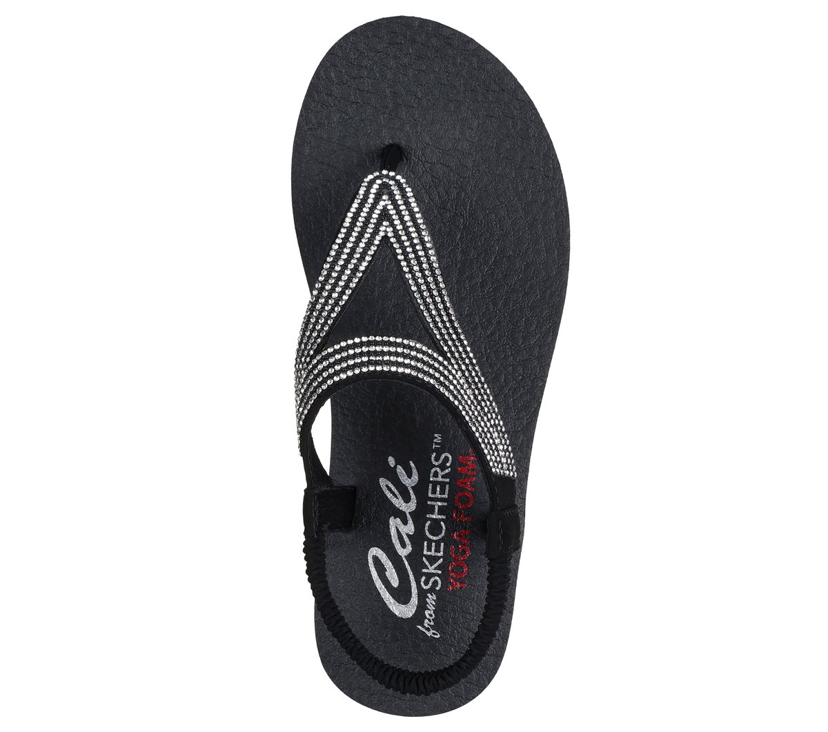 Skechers Yoga Foam Slip-On Thong Flip Flop Rhinestone