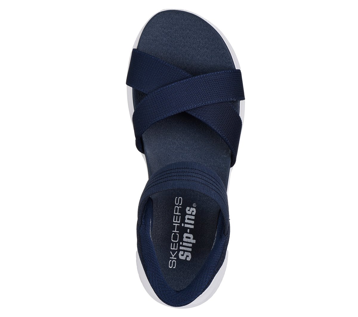 SKECHERS スケッチャーズ サンダル レディース 黒 ブラック 白色