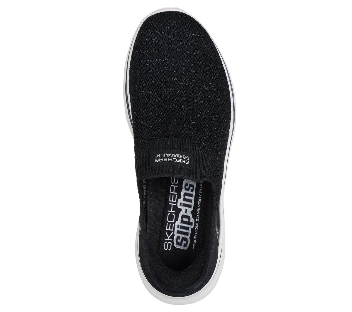 Skechers Slip-ins: GO WALK 7 - Springtime - BLACK / WHITE