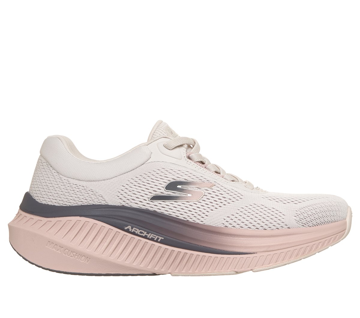 Skechers GO WALK Max Cushioning Arch Fit - Clare Chaussures Moyen Width en Beige/Rose, Pointure 43, Vegan, Lavable en machine