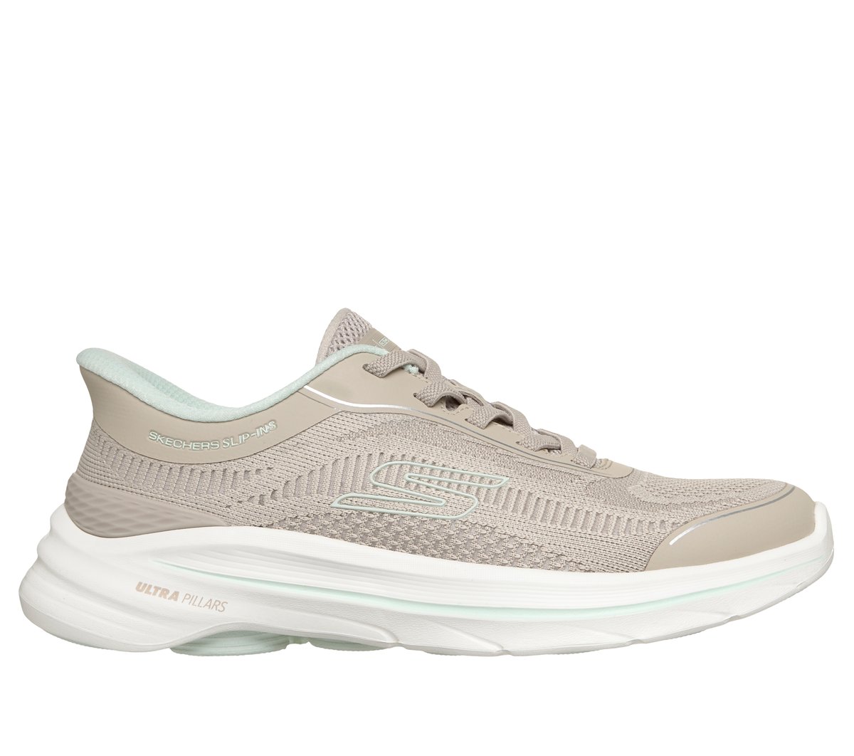 Skechers Dames Slip-ins: GO WALK 8 - Rylee CM Leigrijs, Maat 35, Vegan, Mag in de wasmachine, Medium