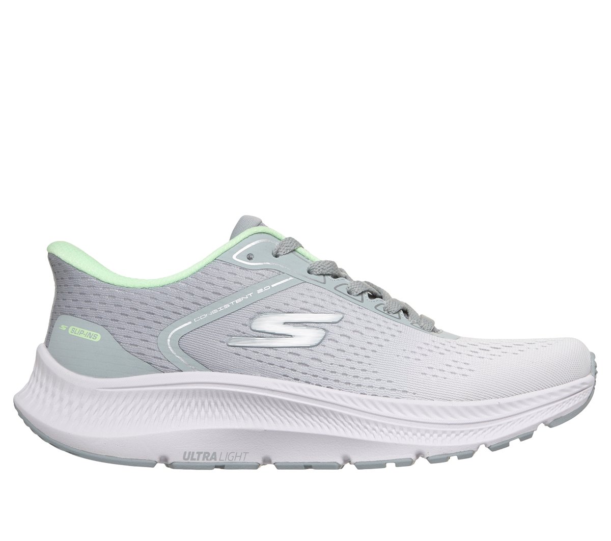 Skechers Dames Slip-ins: GO RUN Consistent 2.0 - Maywood CM Grijs, Maat 35, Vegan, Mag in de wasmachine, Medium