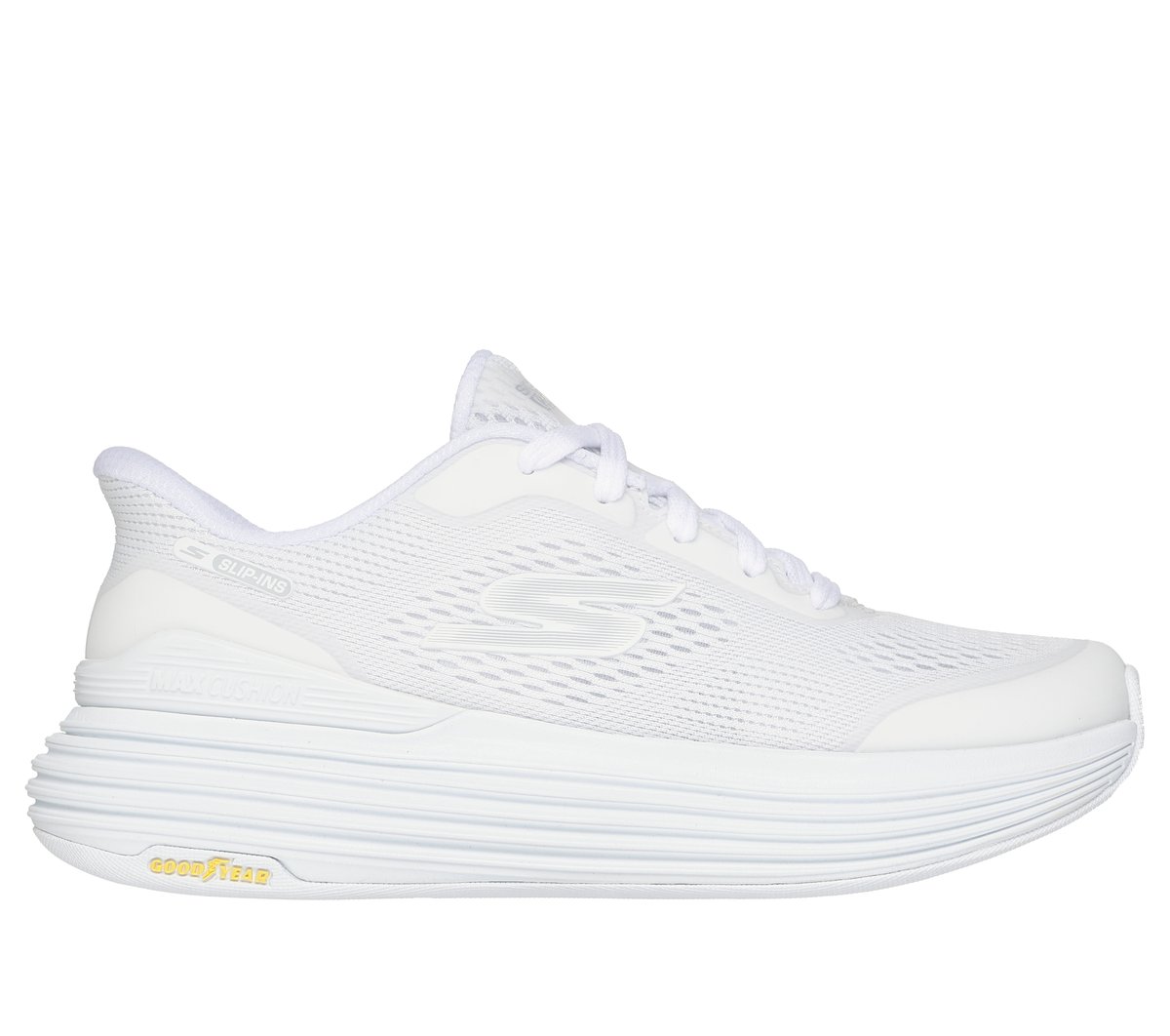 Skechers Dames Slip-ins: Max Cushioning Suspension - Chrone CM Zwart, Maat 35, Vegan, Mag in de wasmachine, Medium