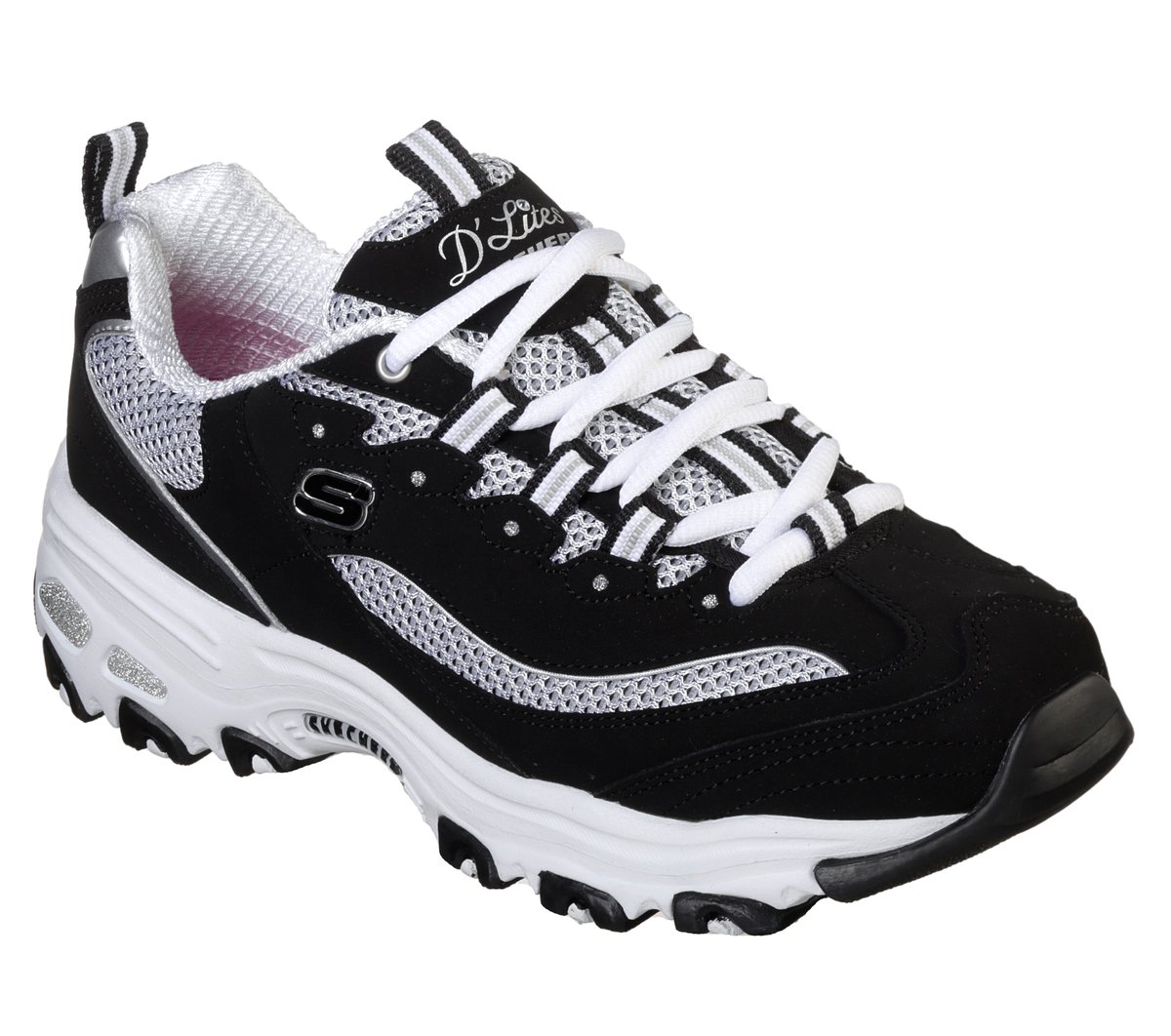 Skechers Dames D'Lites - Roam Around CM Zwart/Wit, Maat 35, Medium