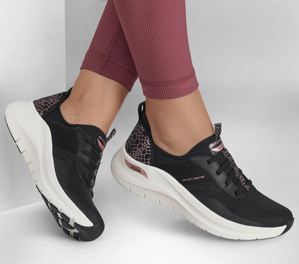 Amazon.com | Skechers Max Cushioning Arch Fit Black/Pink 6.5