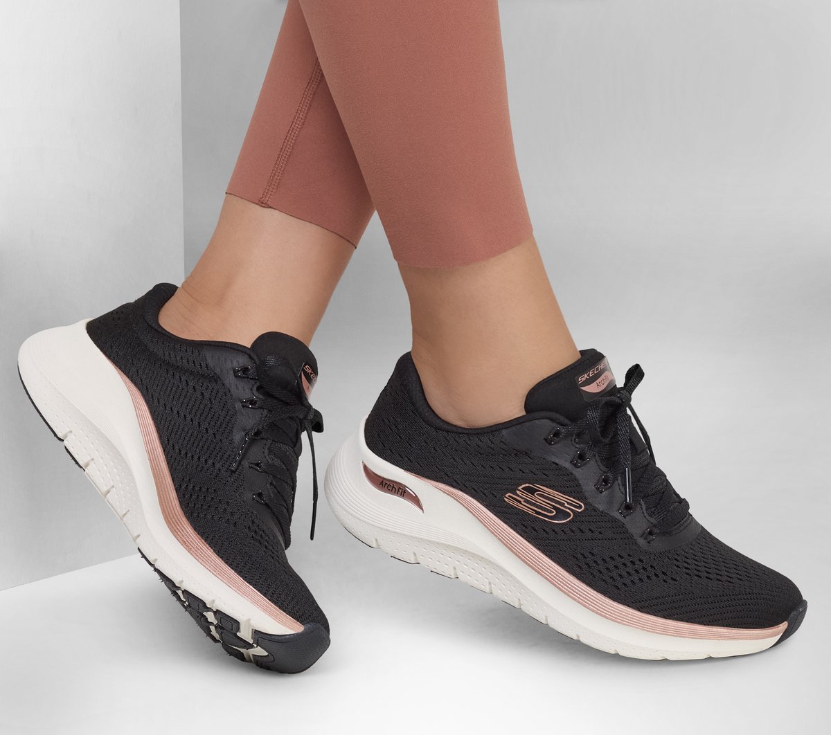 (取寄) スケッチャーズ レディース アーチ フィット ザ ディスタンス SKECHERS women Arch Fit 2.0-Glow The Distance Black Rose Gold スケッチャーズ アーチフィット 2.0 - グロウ ザ ディスタンス