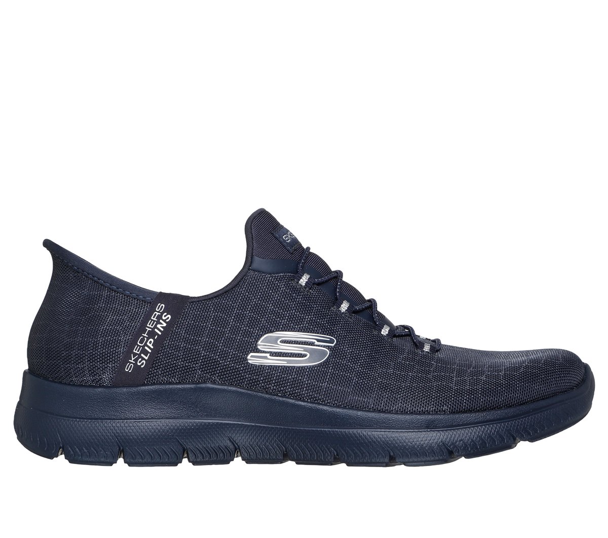 Skechers Dames Slip-ins: Summits - Classy Night CM Marine/Zilver, Maat 35, Vegan, Medium