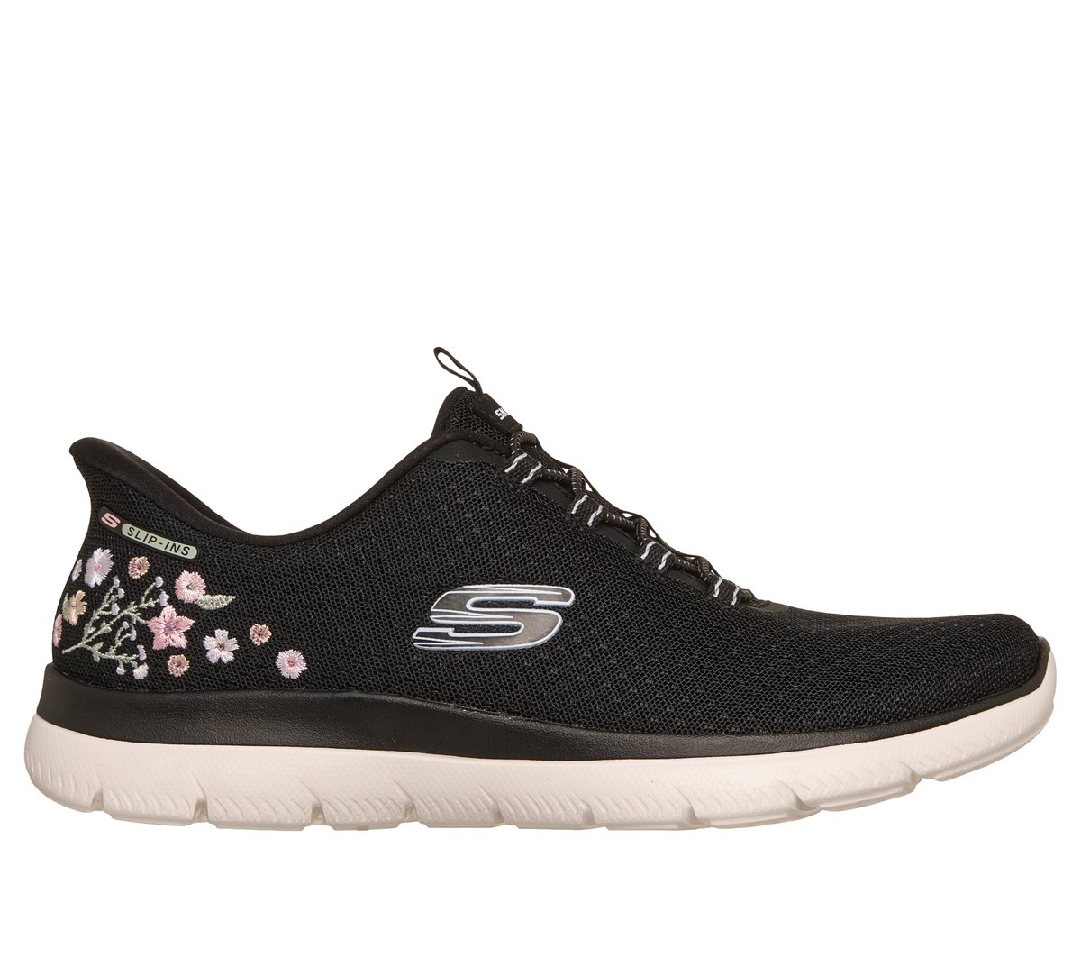 スレンダーストーン(EMS) Skechers Slip-ins: Summits - Spring Blossom - BLACK