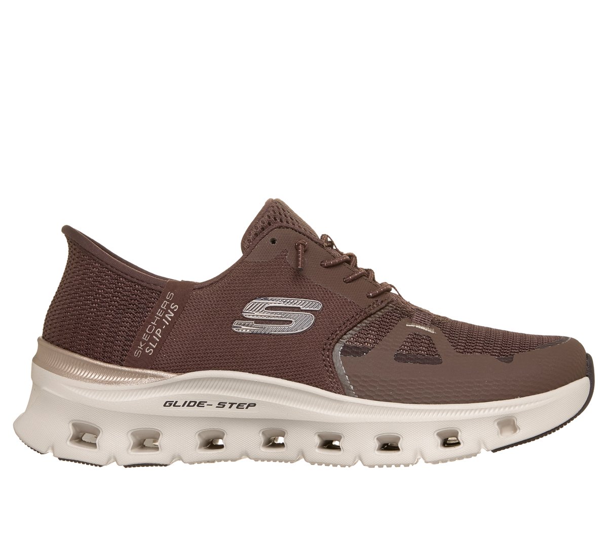 Skechers Dames Slip-ins: Glide-Step Pro - Radiant Stride CM Bruin, Maat 35, Vegan, Mag in de wasmachine, Medium