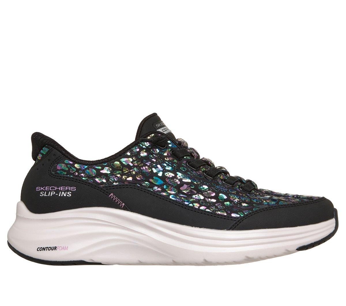 Skechers Dames Slip-ins: Contour Foam - Cozy Fit Radiant Glow CM Zwart, Maat 35, Medium