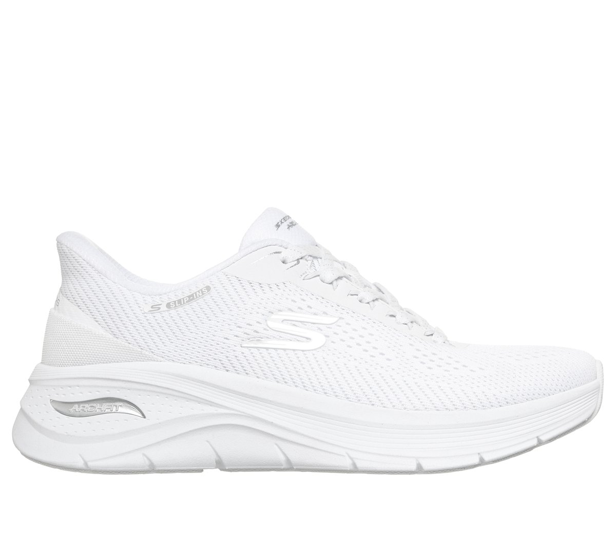 Skechers Slip-ins: Arch Fit 3.0 - True Step Sneaker in Weiss, Größe 43, Vegan, In der Maschine waschbar