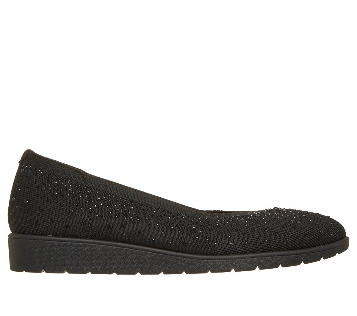 Skechers Dames Cleo Flex Wedge - Shimmer Muse CM Zwart, Maat 35, Medium
