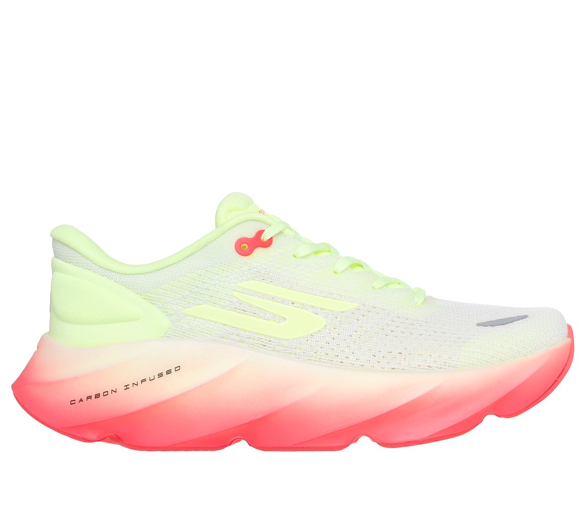 Skechers Dames Aero Burst CM Wit/Limoen, Maat 35, Vegan, Mag in de wasmachine, Arch Fit, Hyper Burst, Medium