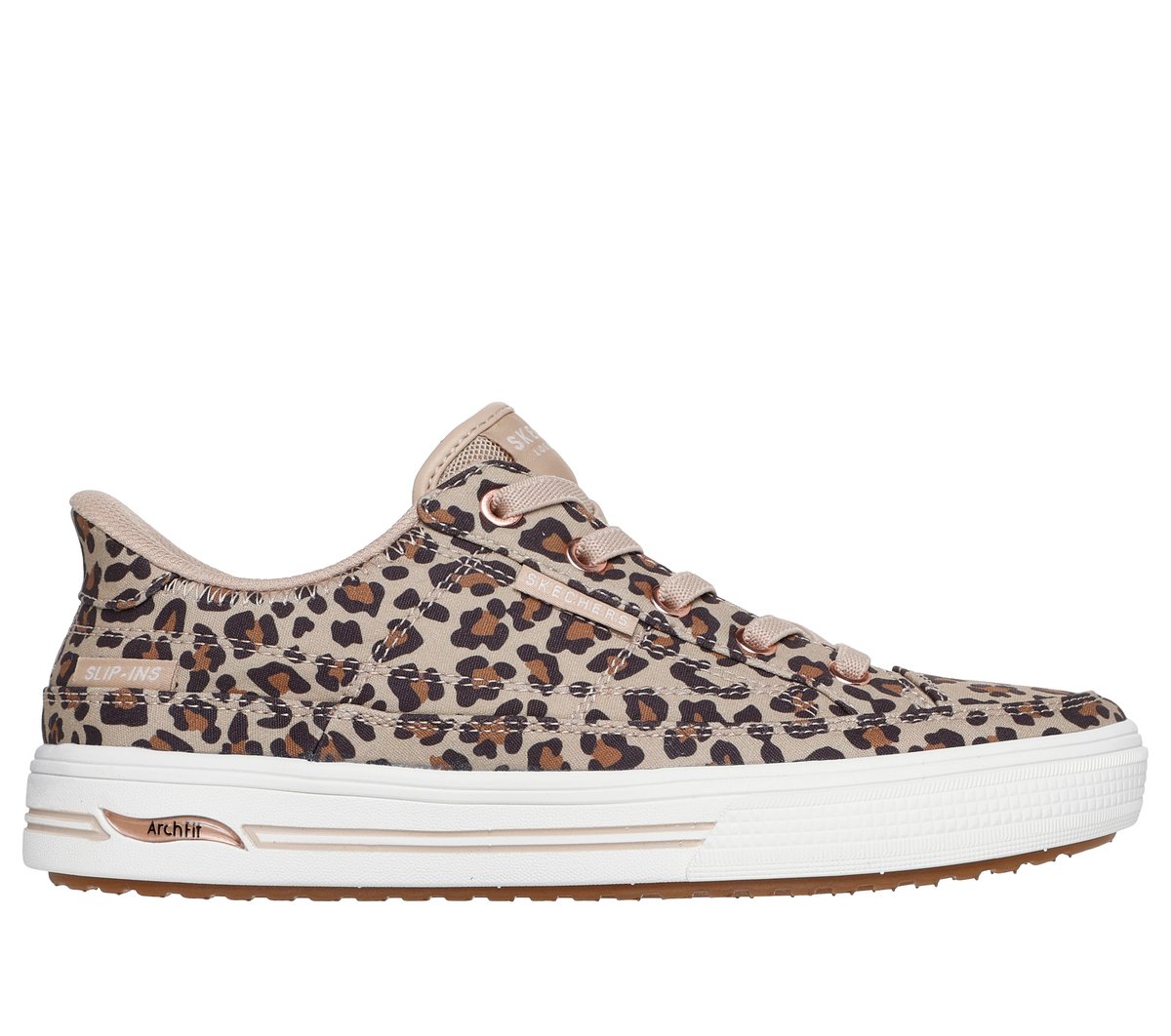 Skechers Dames Slip-ins: Arch Fit Arcade - Wild Nite CM Jachtluipaard, Maat 35, Vegan, Mag in de wasmachine, Medium