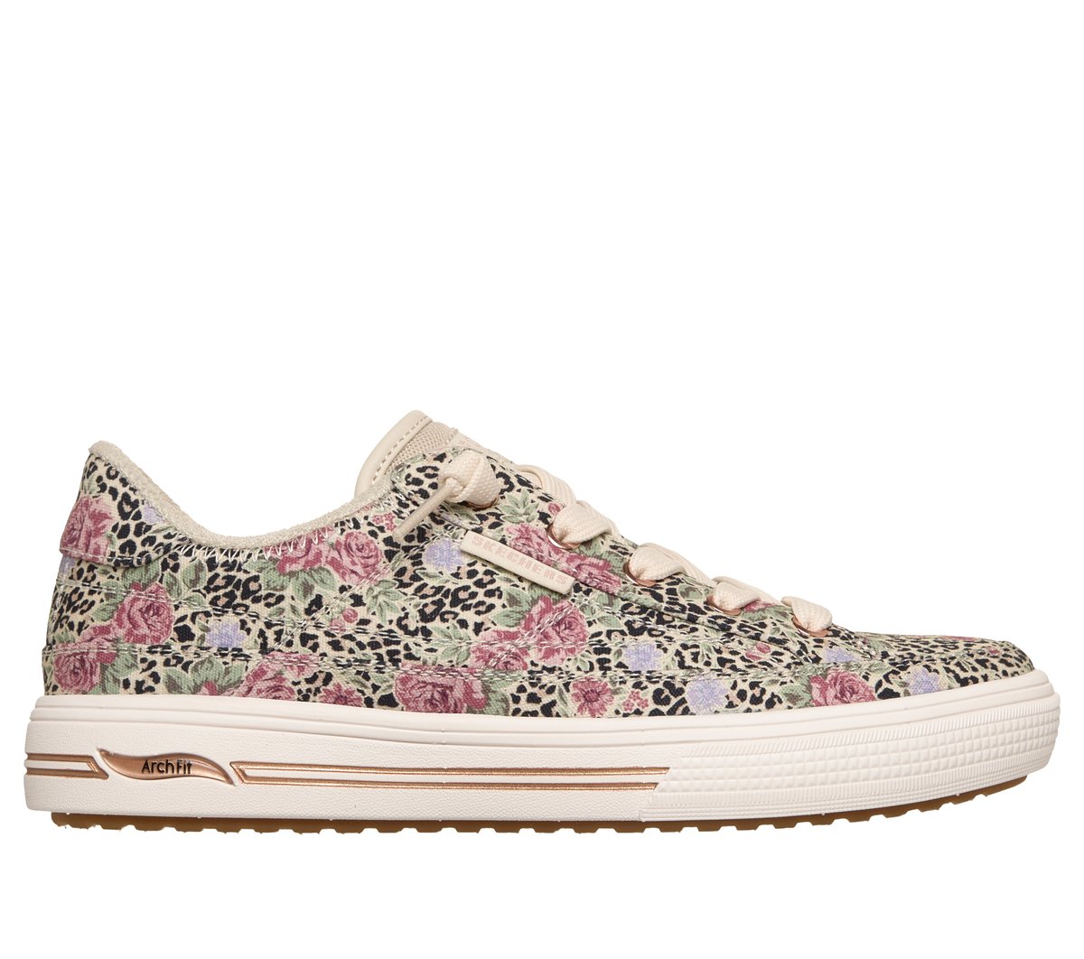 Skechers Dames Arch Fit Arcade - Flowa Powa CM Zwart/Rood, Maat 35, Vegan, Medium