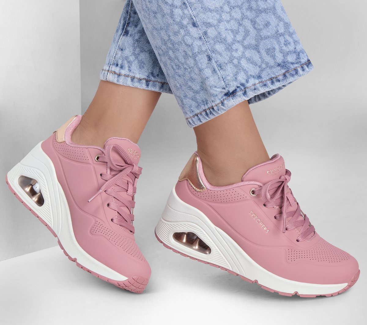 SKECHERS スケッチャーズ 厚底スニーカー ウノ ウェッジ ハイ