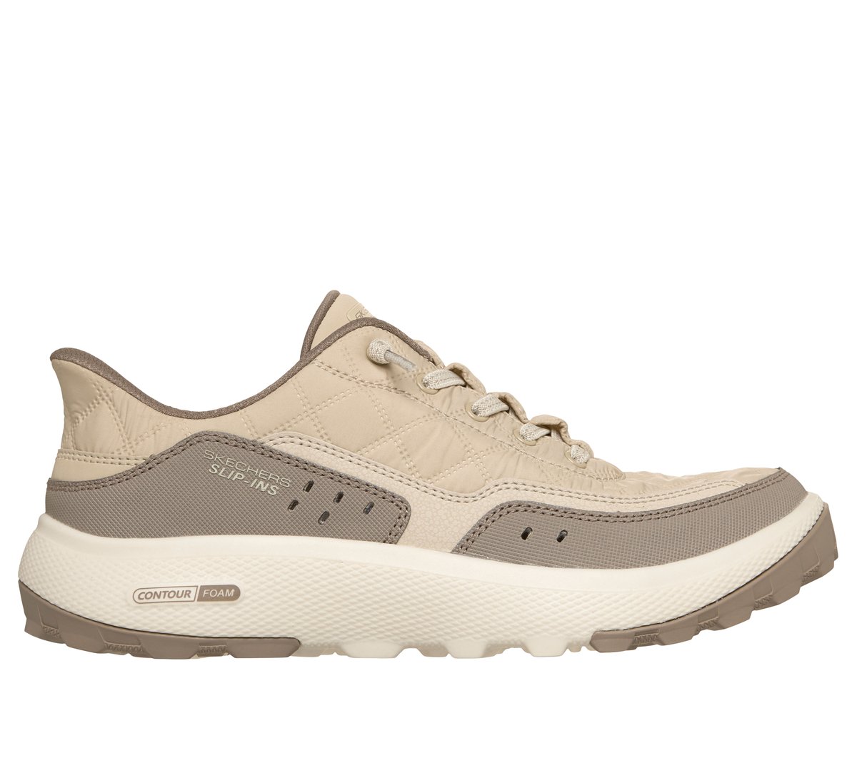 ・SKECHERS｜W Slip-Ins Contour Foam Golden Hour Wide Fit/ スケッチャーズ/スリップイン コンターフォーム ゴールデンアワー ワイド フィット/ホワイトｘローズゴールド # SKECHERS｜W Slip-Ins Contour Foam Golden Hour Wide Fit