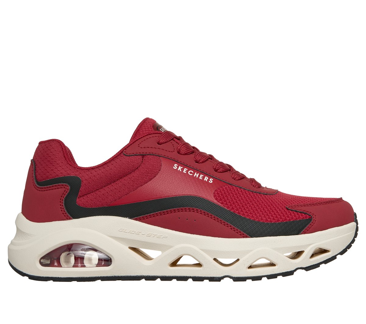 Skechers Herren UNO Glide-Step -Glide Surge Sneaker in Weiss/Schwarz, Größe 48.5