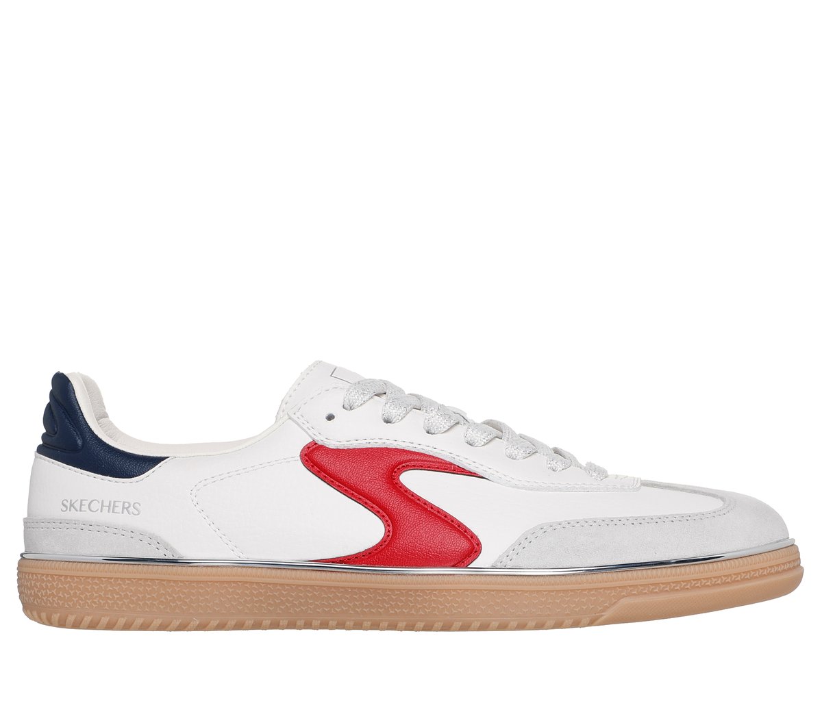 Skechers Hotshot - Living Luxe Sneaker in Weiss/Blau, Größe 43
