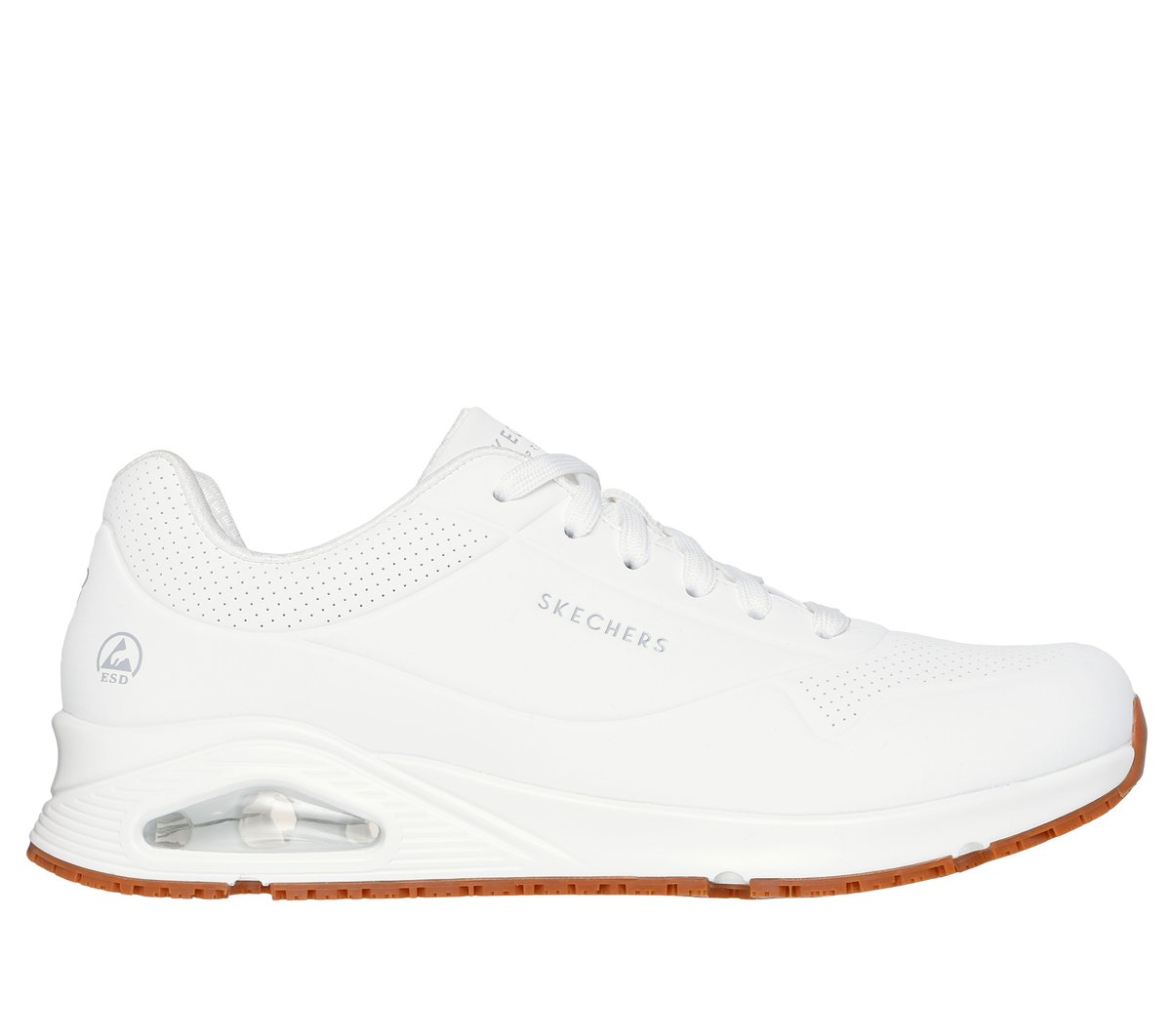 Skechers Work Slip-Resistant Relaxed Fit: UNO - Sutal Sneaker in Weiss, Größe 48.5