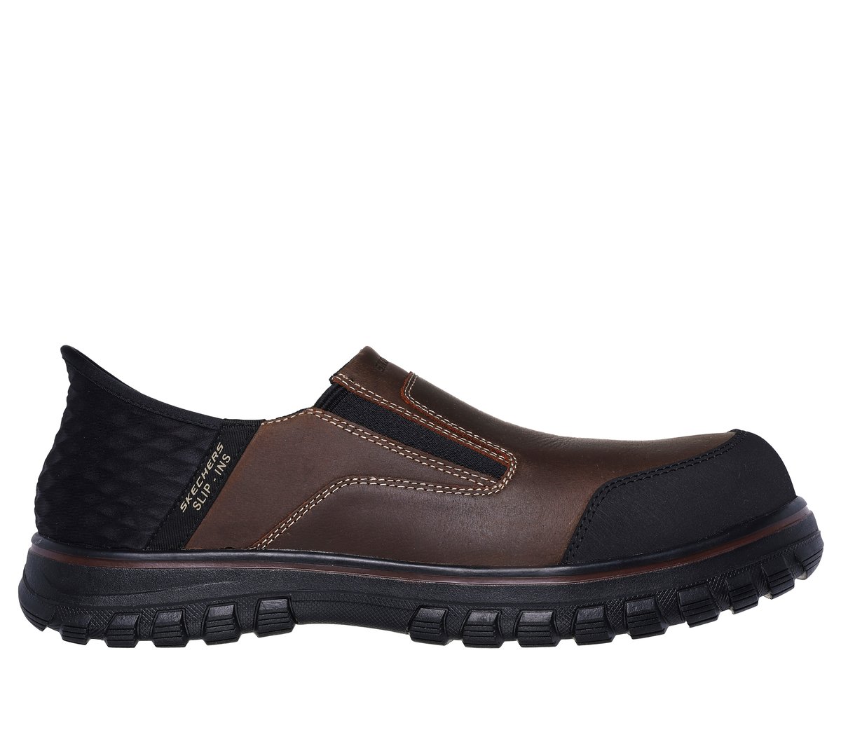 スレンダーストーン(EMS) Skechers Slip-ins Work: McColl - Loeman - BROWN