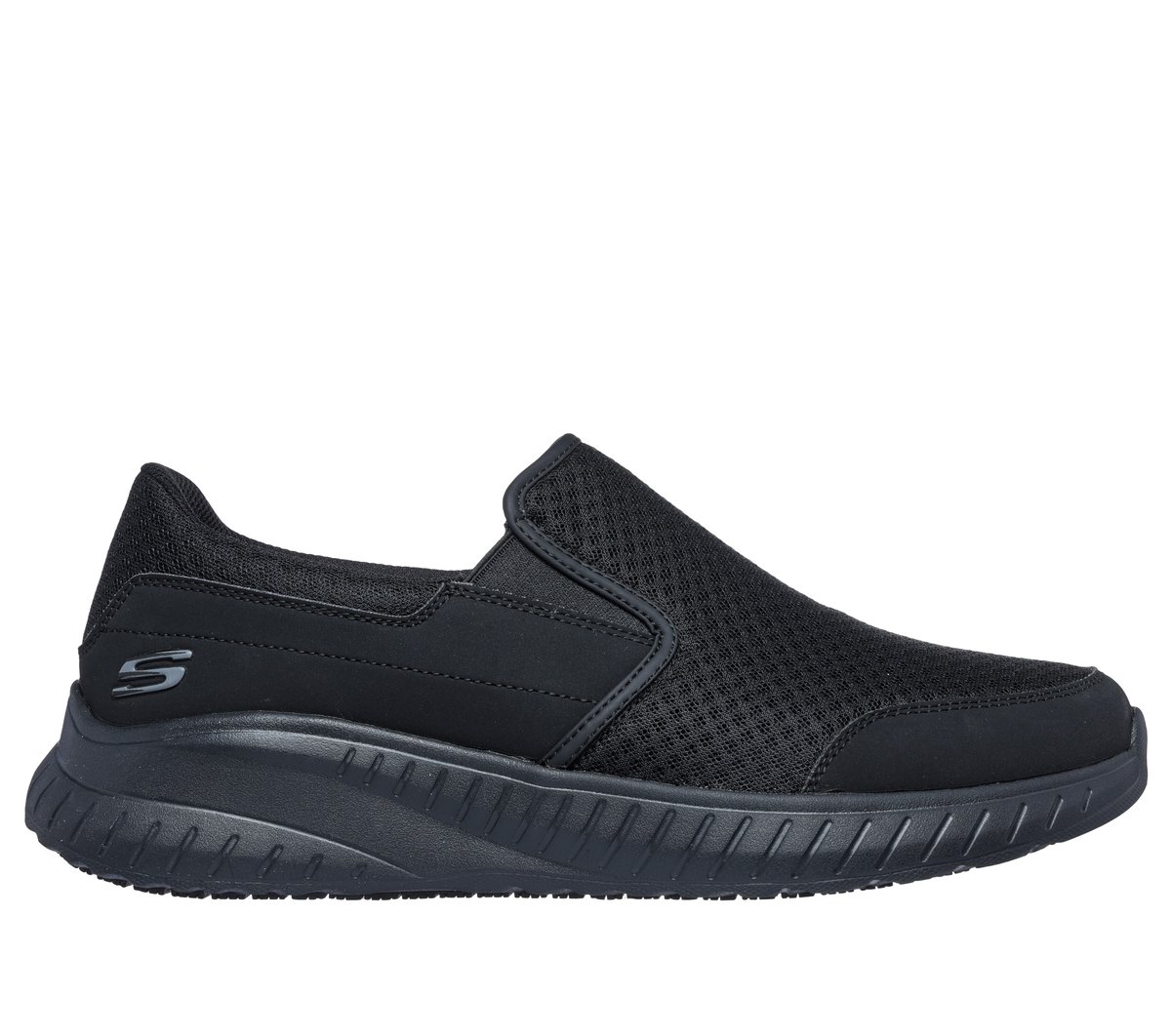 Skechers Heren Work Slip-Resistant: Squad Chaos - Urgran CM Zwart, Maat 39.5, Medium