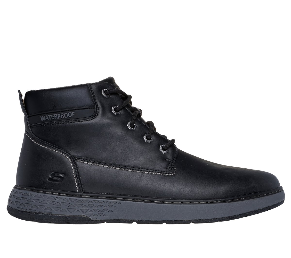 Skechers Herren Waterproof Relaxed Fit: Garlan - Deno Shoes in Schwarz, Größe 48.5