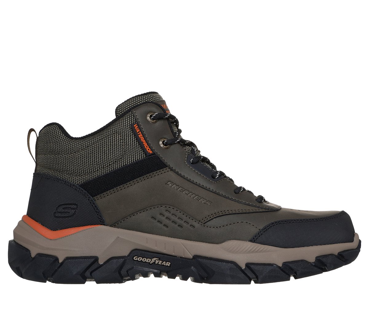 Skechers Heren Waterproof Relaxed Fit: Santoro - Cannon CM Olijf, Maat 39.5, Medium