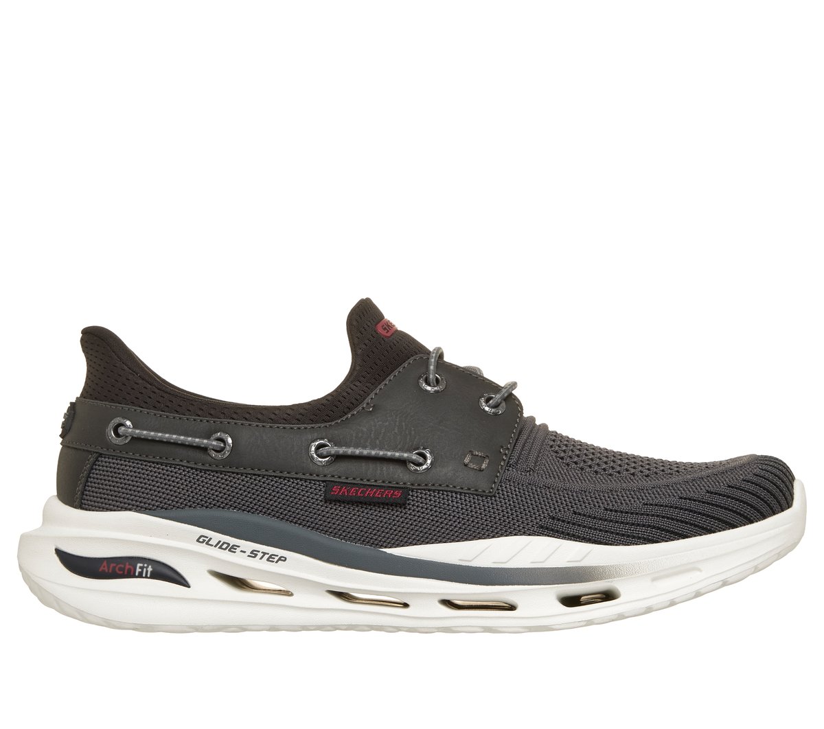 Skechers Heren Slip-ins Relaxed Fit: Arch Fit Orvan - Starport CM Houtskool/Zwart, Maat 39.5, Mag in de wasmachine, Medium