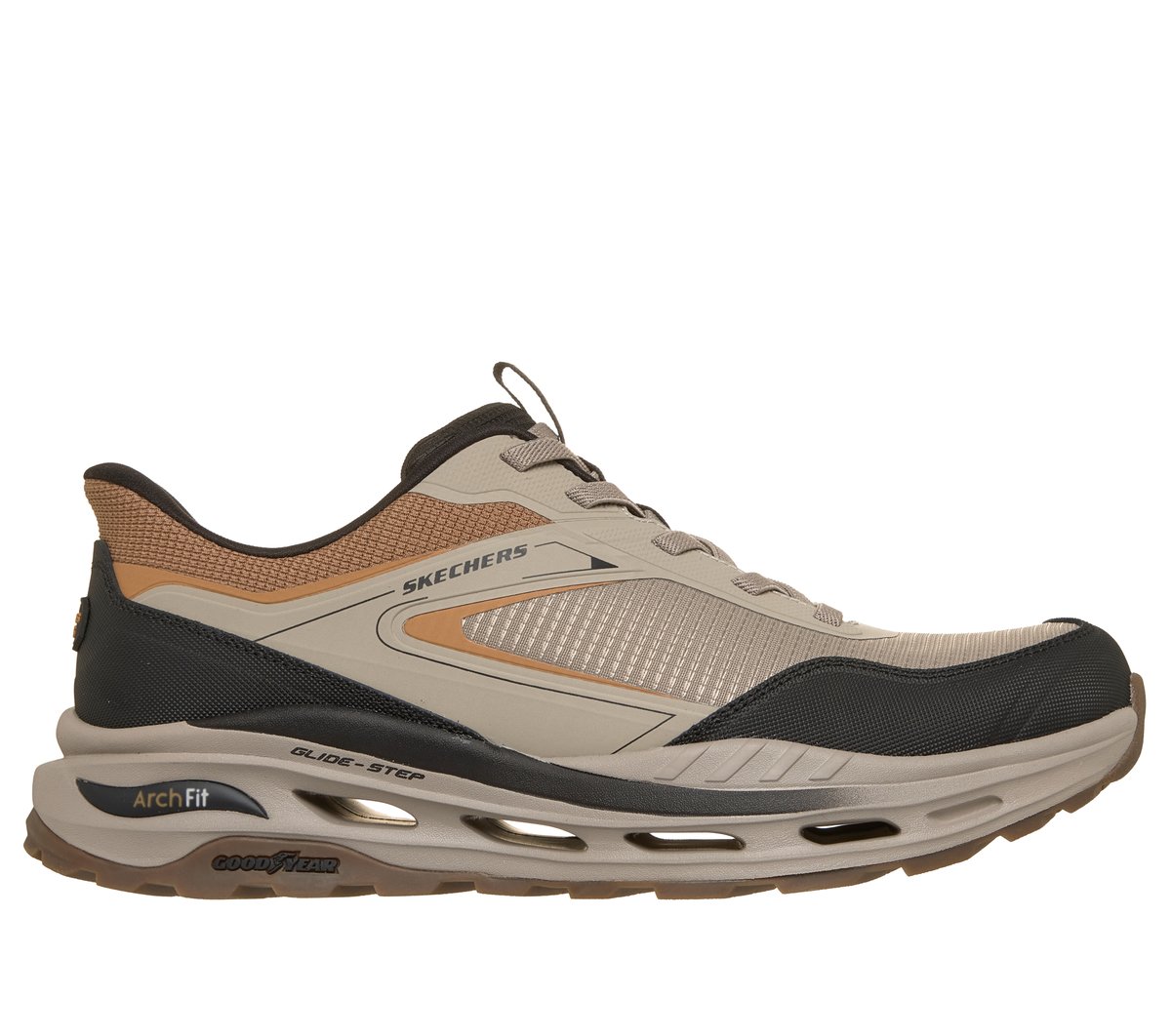Skechers Heren Slip-ins Relaxed Fit: Arch Fit Orvan Ultra - Talon CM Taupe/Zwart, Maat 39.5, Medium