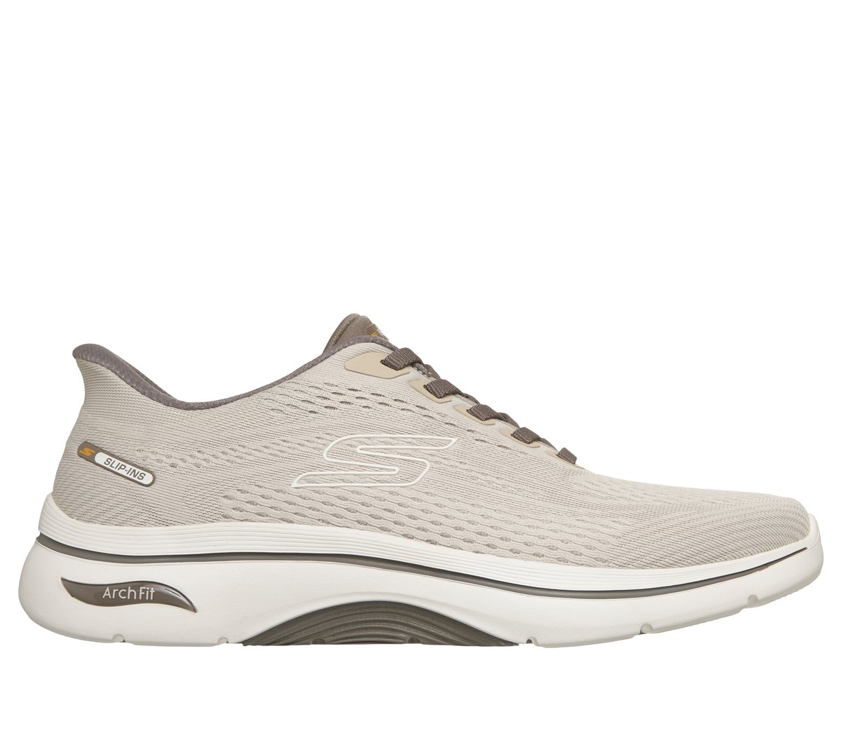 Skechers Heren Slip-ins: GO WALK Arch Fit 2.0 - Percy CM Beige, Maat 39.5, Vegan, Mag in de wasmachine, Medium