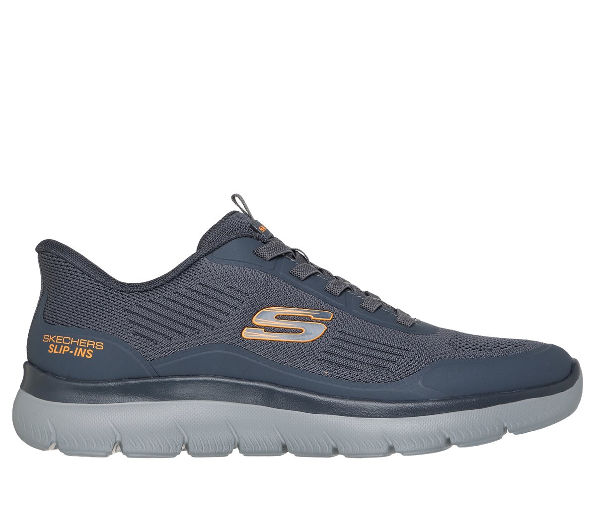 Skechers Heren Slip-ins: Summits - Leyter CM Grijs/Blauw, Maat 39, Vegan, Medium